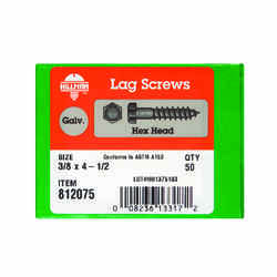 HILLMAN 3/8 in. x 4-1/2 in. L Hex Hot Dipped Galvanized Steel Lag Screw 50 pk