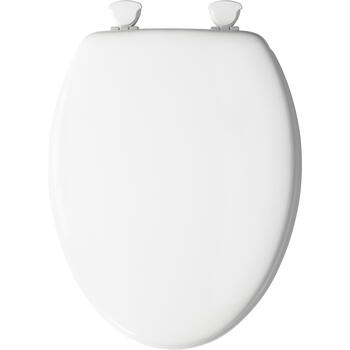 Mayfair Elongated White Molded Wood Toilet Seat