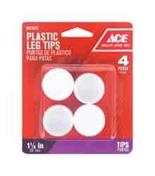 Ace Plastic Leg Tip White Round 1-1/8 in. W 4 pk
