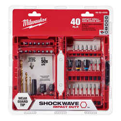 Milwaukee SHOCKWAVE Assorted Screwdriver Bit Set Steel Impact Duty 40 pc. Hex Shank 1/4 in.