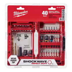 Milwaukee SHOCKWAVE Assorted Screwdriver Bit Set Steel Impact Duty 40 pc. Hex Shank 1/4 in.