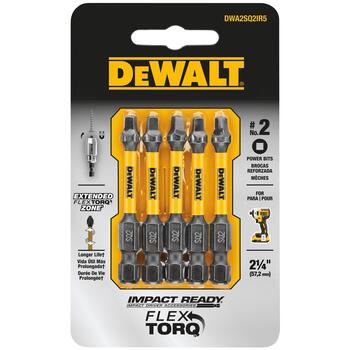 DeWalt FlexTorq 2 in. L x #2 Impact Driver Bit Square 5 pc. Black Oxide