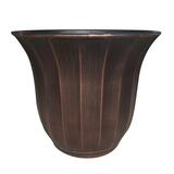 Southern Patio 9.86 in. H x 13.3 in. W Rust Resin Ribbed Bell Planter