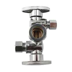 Keeney 5/8 in. Compression T X 3/8 in. S Compression Brass Dual Shut-Off Valve