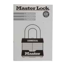 Master Lock 1-5/16 in. H x 1-5/8 in. W x 1-1/2 in. L Laminated Steel Double Locking Padlock 6 pk