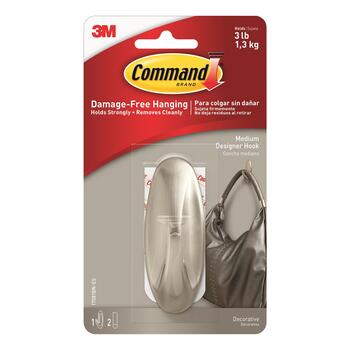 3M Command Medium Plastic 3-1/8 in. L 1 pk Hook