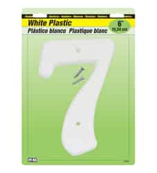 Hy-Ko 6 in. White Plastic Screw-On Number 7 1 pc.