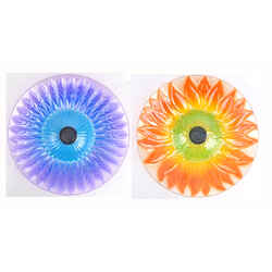 Luminous Garden Glass/Metal Assorted 21.6 in. Solar Bird Bath with Stand