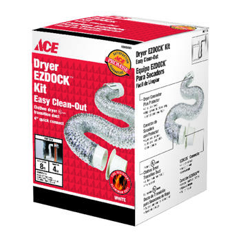 Ace 8 ft. L x 4 in. Dia. Silver/White Aluminum Quick Connect Kit