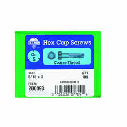HILLMAN 5/16 in. Dia. x 3 in. L Heat Treated Zinc Steel Hex Head Cap Screw 100 box