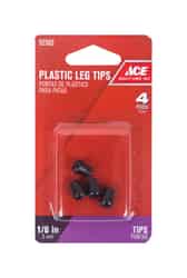 Ace Plastic Leg Tip Black Round 1/8 in. W 4 pk