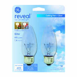 GE Lighting Reveal 60 watts B13 Incandescent Bulb 485 lumens Cool White Decorative 2 pk