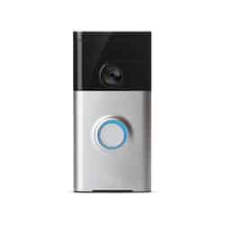 Ring Satin Nickel Satin Nickel Metal/Plastic Video Doorbell Wireless