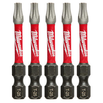 Milwaukee SHOCKWAVE Torx T25 x 2 in. L Impact Duty Screwdriver Bit 1/4 in. Quick-Change Hex S