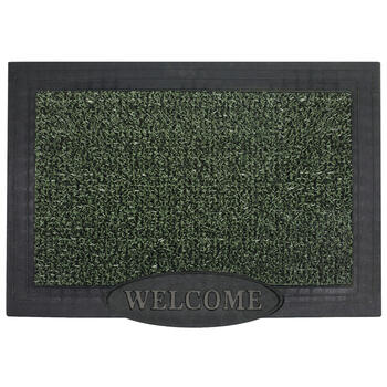 GrassWorx Evergreen Polyethylene/Rubber Nonslip Door Mat 36 in. L x 24 in. W