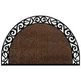 GrassWorx Wrought Iron Style Halfmoon Coffee Bean Polyethylene/Rubber Nonslip Door Mat 36 in.