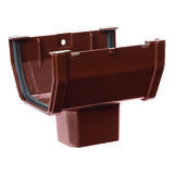 Genova Raingo Duraspout 2 inch H X 3 inch W X 6 inch L Brown Vinyl A Gutter Drop Outlet