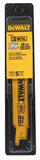 DeWalt 6 in. L x 3/4 in. W Bi-Metal 18 TPI 5 pk Reciprocating Saw Blade