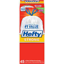Hefty Strong 13 gal. Kitchen Trash Bags Drawstring 45 pk
