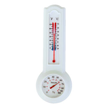 Taylor Humidiguide and Thermometer Indoor 10-120 deg. F 3-1/4 in. x 9-1/2 in. White