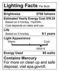 Satco HI-PRO 85 watts T5 9.96 in. Natural Light CFL Bulb Specialty 1 pk 5700 lumens