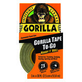 Gorilla 1 in. W x 420 in. L Gorilla Tape To-Go Black