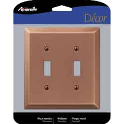 Amerelle Century Antique Copper Copper 2 gang Stamped Steel Toggle Wall Plate 1 pk