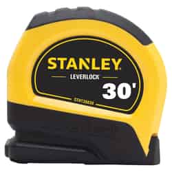 Stanley LeverLock 30 ft. L x 1 in. W Tape Measure Yellow 1 pk