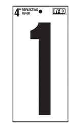 Hy-Ko 4 in. Vinyl Black 1 Reflective Self-Adhesive Number