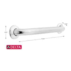 Delta Peened Stainless Steel Grab Bar 3 in. H x 1-1/2 in. W x 18 in. L