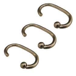 Excell Brushed Nickel Metal Deluxe Shower Curtain Rings 12 pk Brushed Nickel