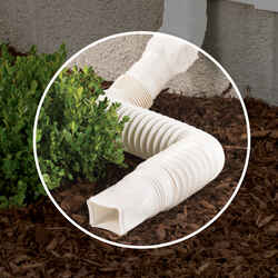 Amerimax Flex-A-Spout 4.5 inch H X 4.5 inch W X 55 inch L White Vinyl Downspout Extension