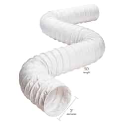 Deflect-O Jordan 50 ft. L x 3 in. Dia. Silver/White Aluminum Dryer and Vent Hose