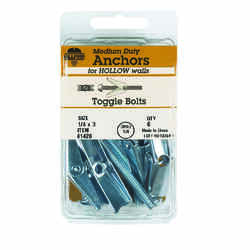 HILLMAN Fas-N- Tite 1/4 in. Dia. x 3 L Round Steel 6 pk Toggle Bolt