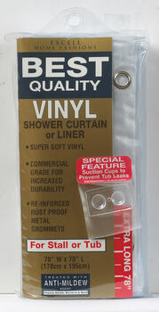 Excell 70 in. H x 78 in. W Solid Shower Curtain Liner Frosted