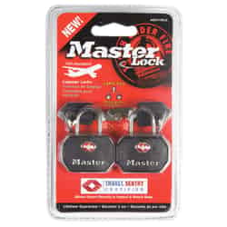 Master Lock 5/8 in. W x 1-1/4 in. L x 15/16 in. H Vinyl Covered Steel Luggage Lock 2 pk Keyed Ali