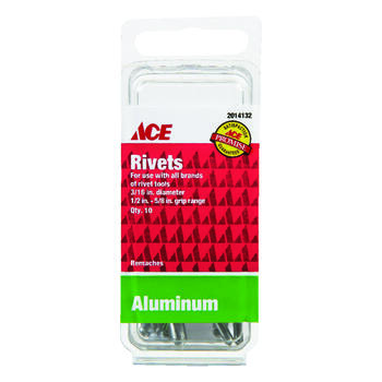 Ace 5/8 in. L Aluminum Silver Rivets 3/16 10 pk