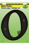 Hy-Ko 6 in. Black Plastic Screw-On Number 0 1 pc.