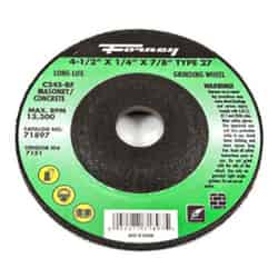 Forney 4-1/2 in. Dia. x 1/4 in. thick x 7/8 in. Silicon Carbide Masonry Grinding Wheel 13300 r