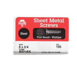 HILLMAN 6 x 3/4 in. L Phillips Zinc-Plated Steel Sheet Metal Screws 100 per box Flat Head
