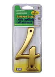 Hy-Ko Brass Plated 4 4 in. Nail-On Brass Number