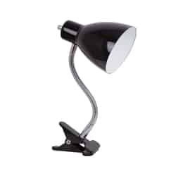Living Accents Black Gooseneck Clip-On Lamp 12 in.