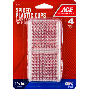 Ace Plastic Spiked Caster Cup Clear Square 1-7/8 in. W x 1-7/8 in. L 4 pk