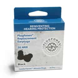 Plugfones ComforTiered 26 dB Reusable Silicone Replacement Ear Plugs 5 pair Black