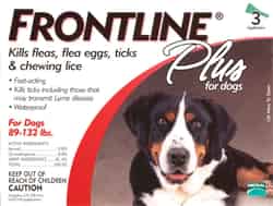 Frontline Plus Liquid Dog Flea and Tick Drops 9.8% Fibronil, 8.8% (S)-methoprene 0.14 oz.