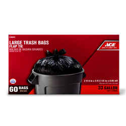 Ace 33 gal. Trash Bags Flap Tie 60 pk