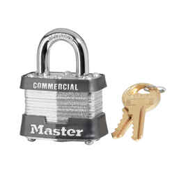 Master Lock 1-5/16 in. H x 1-5/8 in. W x 1-1/2 in. L Laminated Steel Double Locking Padlock 6 pk