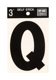 Hy-Ko 3 in. Black Vinyl Self-Adhesive Letter Q 1 pc.