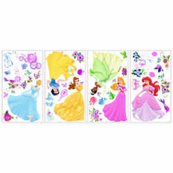 Roommates Assorted in. W X 1 - 8 in. L Disney Princess Enchanted Peel and Stick Wall Decal