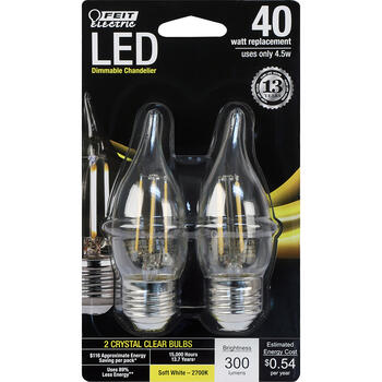 Feit Electric CA10 E26 (Medium) LED Bulb Soft White 40 Watt Equivalence 2 pk